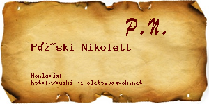 Püski Nikolett névjegykártya